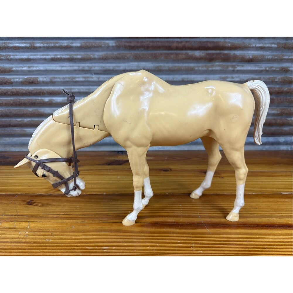 vintage MARX articulating moving head tan horse